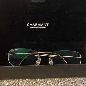 Charmant Eyeglasses CH8600E Titanium Rimless Chassis Optical Frame